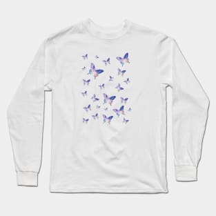 Pastel Galaxy Butterfly Pattern Long Sleeve T-Shirt